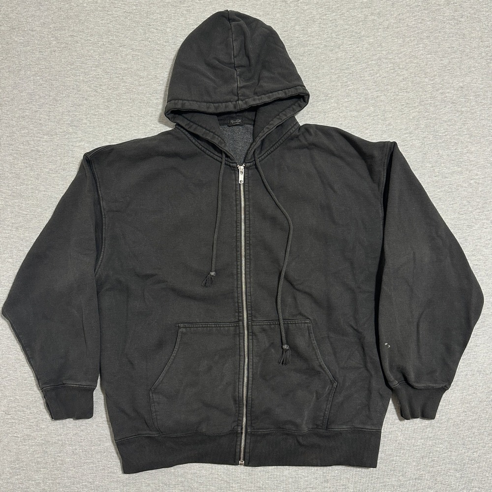 John Galt Brandy Melville Faded Black Oversized Full Zip Christy Hoodie Womens